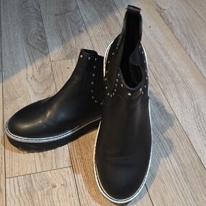 Black Leather Men's Boots